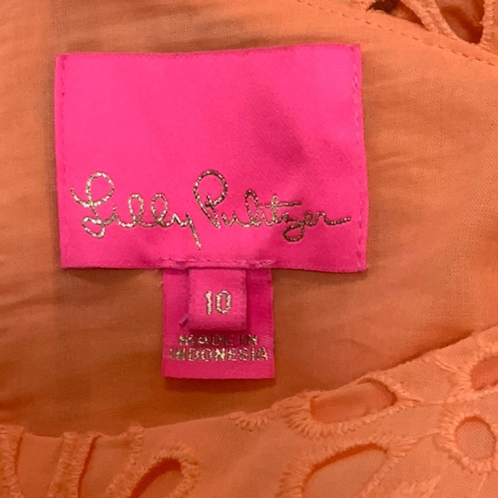 Precious orange Lilly Pulitzer baby doll dress size 10 - Picture 5 of 8